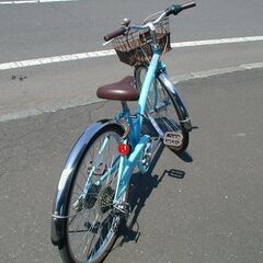 24インチ子供用自転車　水色　外装６段変速の画像
