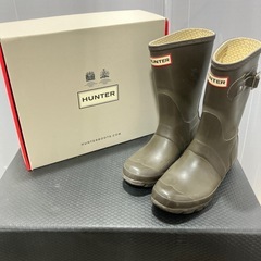HUNTER カーキ　長靴・レインブーツ　日本サイズ24.0〜2...