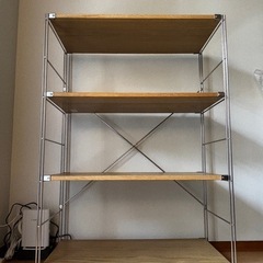 無印良品 ステンレスユニットシェルフ オーク ワイド 中
