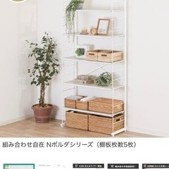 ニトリ　突っ張りワイヤーシェルフNポルダ ワードローブセット(ホ...