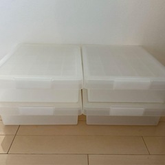 無印良品/ポリプロピレンキャリーボックス・ロック付　小・薄型　4つセット