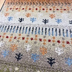 カラフルな花柄ラグマットの画像