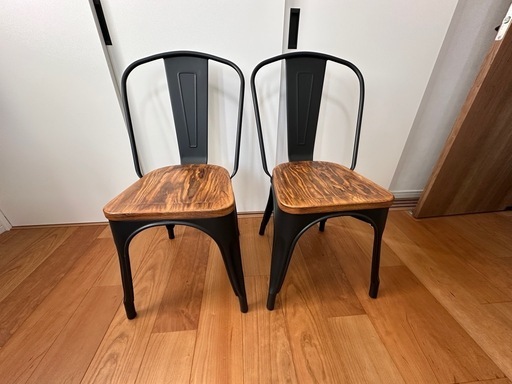 ダイニングチェア　スチールチェア　二脚