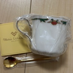 【新品未使用】コーヒーカップ　ペア　マリオバレンティノ　スプーン付き
