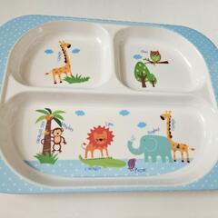 新品  子供用 キッズ 食器 プレート 3枚セット 動物  ピンク ブルー 女児 男児の画像