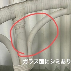 引渡し決定 オシャレなミニテーブル！ 籐 ラタン インテリア ガラステーブル アイボリーピンク ラウンドテーブル センターテーブル サイドテーブルの画像