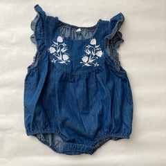 デニム刺繍ロンパース・サイズ70