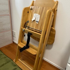 子供用椅子　リトルウッド　ハイチェア　クッション付き　澤田木工所の画像