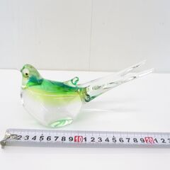 ■ガラス製　置物　鳥　ペア　クリスタル　2点セット　訳ありの画像