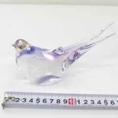 ■ガラス製　置物　鳥　ペア　クリスタル　2点セット　訳ありの画像