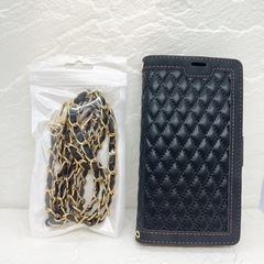 【Galaxy S22対応】チェーン付き手帳型ケース ブラック ...