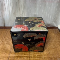 【新品未使用】三重箱　おせち重箱　おせち料理　昭和レトロ