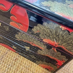 【新品未使用】三重箱　おせち重箱　おせち料理　昭和レトロの画像