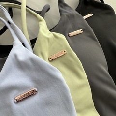 新品未開封 【minomomo】バックレースアップブラトップ Darkgrayの画像