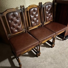コロニアル カリモク ダイニングチェア 3脚セット オールド レトロ