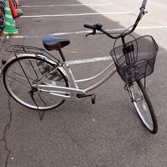 ABELIA 自転車 27インチ シルバー カゴ付き