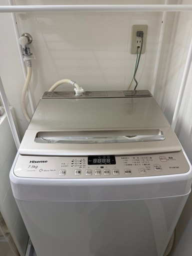 洗濯機7.5kg！カゴと棚セット！