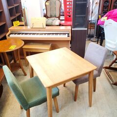 ダイニング3点セット 2人用 テーブル (引出し付き ナチュラル...