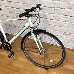  【大人用】整備済中古クロスバイク風シティ車 軽量アルミフレーム ブリヂストン 27型TB1 白色 <自転車のオオムラ 静岡店>の画像