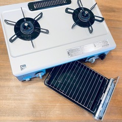 【中古・動作確認済み】パロマ 2口+グリル ガスコンロ プロパンガス用