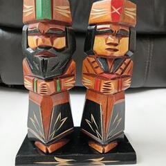 アイヌ 木彫り人形 ニポポ 工芸品 郷土人形 台座付 コレクション