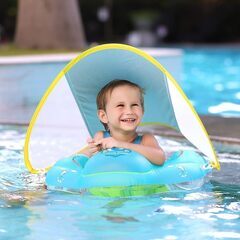 ベビー浮き輪 ベビーうきわ 子ども浮き輪 ベビーボート赤ちゃん用 UVカットSPF50+ 日焼け止め スイミングリング お風呂浮き輪 夏の日 水遊び 水泳 海 プール 外遊び 旅行（S）の画像