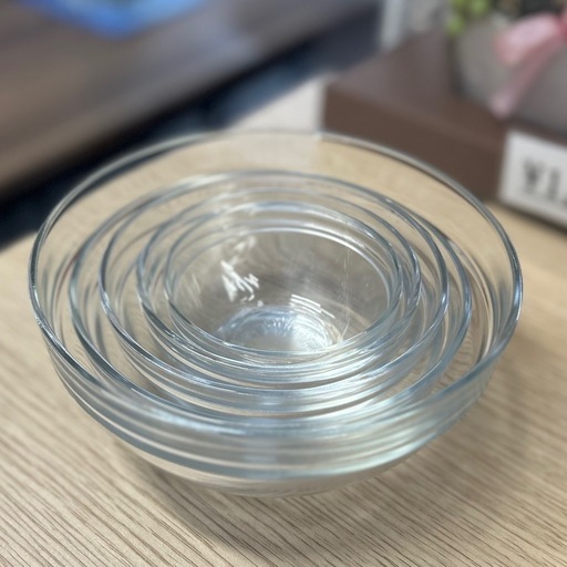 未使用保管品！ELBE クリスタルガラスボウル 5個セット 耐熱ガラスボウル5個セット (リサイクル倶楽部) 重富の調理器具