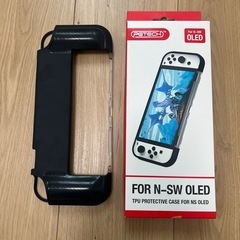 Switch OLED用 TPU保護カバー グリップ付き ブラック 
