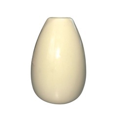 【未使用】卵型陶器花瓶❤小型　フラワースタンド　クリームグレーの画像