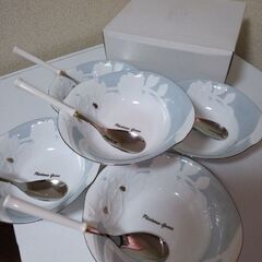 未使用に近い！KURIYAMAファレノグレース　カレー皿とスプー...