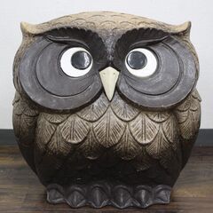 【ヤ取終了9/18】≪ZR452ジ≫ 傘立て フクロウ 信楽焼 ふくろう/梟/動物/鳥/猛禽類 縁起物/風水/商売繁盛/不苦労 インテリア小物 オブジェの画像