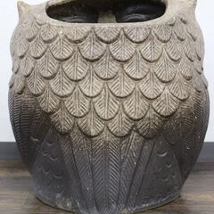 【ヤ取終了9/18】≪ZR452ジ≫ 傘立て フクロウ 信楽焼 ふくろう/梟/動物/鳥/猛禽類 縁起物/風水/商売繁盛/不苦労 インテリア小物 オブジェの画像