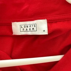 LOWRYS FARM 総刺繍 オフショルTシャツ レッド　Mの画像
