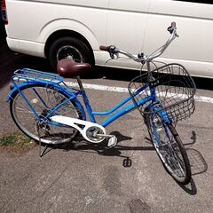RASCASSE 自転車 26インチ ブルー 6段切替 シティサイクル