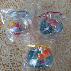 未使用☆金魚鉢キーホルダー３つセット