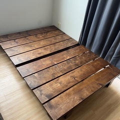 【キャンセル待ち】ダブルベッドすのこ木材　※マットレス同時購入の...