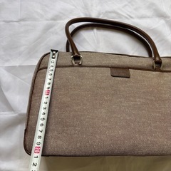 【美品】NATURAL BEAUTY トートバッグ（ブラウン×ミント）通勤に！の画像