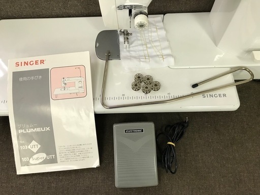 (決まりました)SINGERシンガー職業用ミシン　★自動糸切り付　103UTT  PLUMEUX  中古整備品