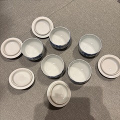 ［割引］有田焼　西峰作　湯呑み茶碗蓋付き五セットの画像