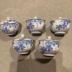 ［割引］有田焼　西峰作　湯呑み茶碗蓋付き五セットの画像