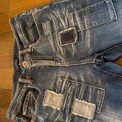 美品希少ダメージパッチワークデニムジーンズパンツジーパンスリムス...
