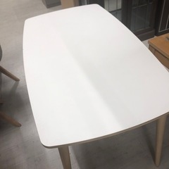 オムテングサムテーブル　IKEA ホワイト×ナチュラル　【トレファク堺福田店】