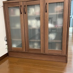 【取引中】食器棚 ロータイプ ミニ食器棚 北欧木製