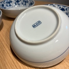 たち吉　青い花柄 陶器ボウル 4枚セットの画像