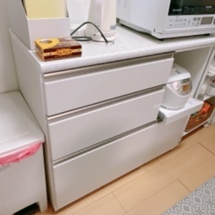 ニトリ キッチンカウンター アルミナ2 100CT WH