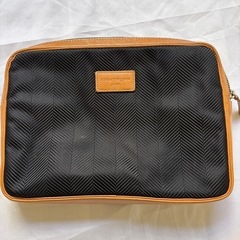 【レトロ】クレージュ クラッチバッグ ブラック×キャメル 美品系