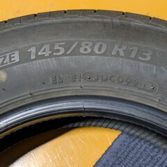 工賃込み　美品ブリヂストン製夏タイヤ１４５／８０Ｒ１３　４本セット④