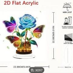 バラと蝶の♦3D ♥LEDランプ♥母の日♥卒業式♥バレンタイン♥誕生日♦1点のみの画像