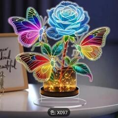 バラと蝶の♦3D ♥LEDランプ♥母の日♥卒業式♥バレンタイン♥誕生日♦1点のみの画像