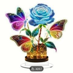バラと蝶の♦3D ♥LEDランプ♥母の日♥卒業式♥バレンタイン♥誕生日♦1点のみの画像
